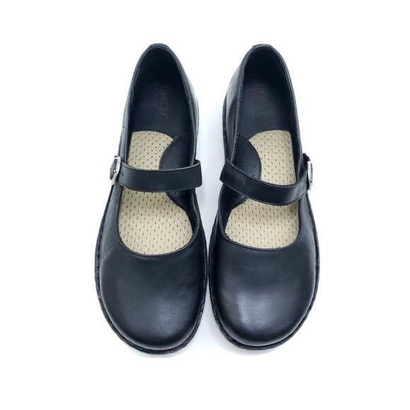 Born Basics Mary Jane Womens Buckle Comfort Flats Black Leather EU 41-42 US 11 - Picture 4 of 13